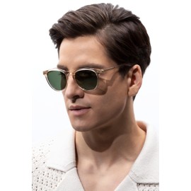 CARFIA Cool Polarized Sunglasses for Men Hand-crafted Acetate Frame Trendy Retro Sun Glasses CA2307 Clear
