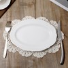 2 Pcs Cotton Crochet Doilies Beige Handmade Lace Crochet Placemats