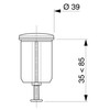 Wirquin Waschbeckenstöpsel 39263001, automatisch einziehbar, Durchmesser: 39 mm