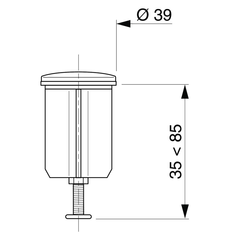 Wirquin Waschbeckenstöpsel 39263001, automatisch einziehbar, Durchmesser: 39 mm