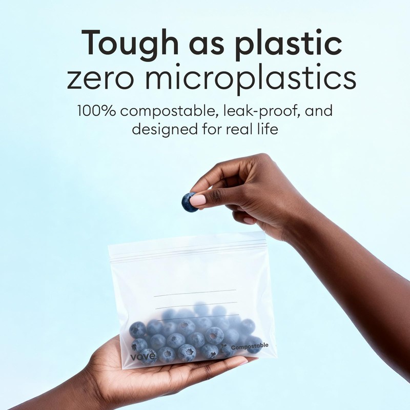 Vove Compostable Storage Bags 140 Ct Multi-Size (S/M/L/XL) – PFAS-Free,