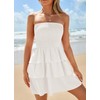 ZESICA Women's Summer Strapless Smocked Tube Dress 2025 Off Shoulder