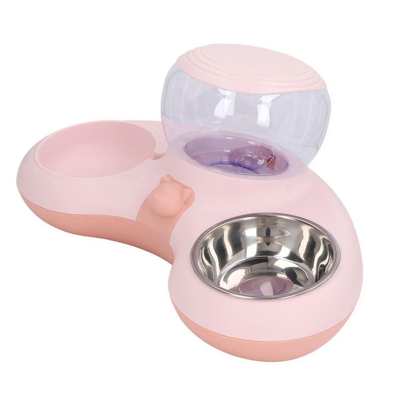 Double Cat Bowls Pet Food and Water Bowl Set Tilted