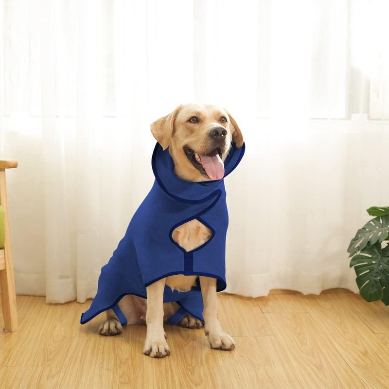 Dog Puppy Bath Robe Towel, Microfibre Dog Bathrobe Drying Coat,