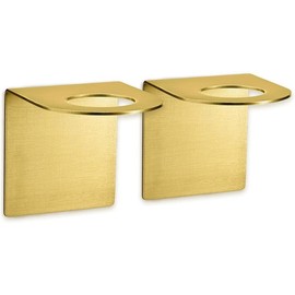 Adhesive Soap Holder | Shampoo Bottle Holder Set of 2 - Gold | Soap Bottle Holder | Wall Mounted Soap Holder | Soap Dispenser Holder - Color: Soap Dispenser Mount Set of 2 | Gold