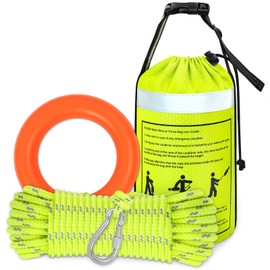 AOLEBA Water Rescue Throw Bag, Throwable Device with 8MM Reflective Throw Line,Tensile Strength Up to 1900Lbs Boating Equipment, Emergency Water Bag Safety Equipment for Kayaking Rafting