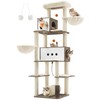 Feandrea Cat Tree, 77.5-Inch Tall Modern Cat Tower for Large