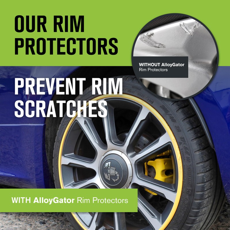 AlloyGator Yellow Rim Protector for Car Wheels (Fits 12-24" Wheel