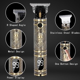 Baitool Cordless Rechargeable Hair Clippers with Guide Combs,LED Display T-Blade Hair Beard Trimmer Head Shavers,Professional Electric Cutting Grooming Kit for Men,Father