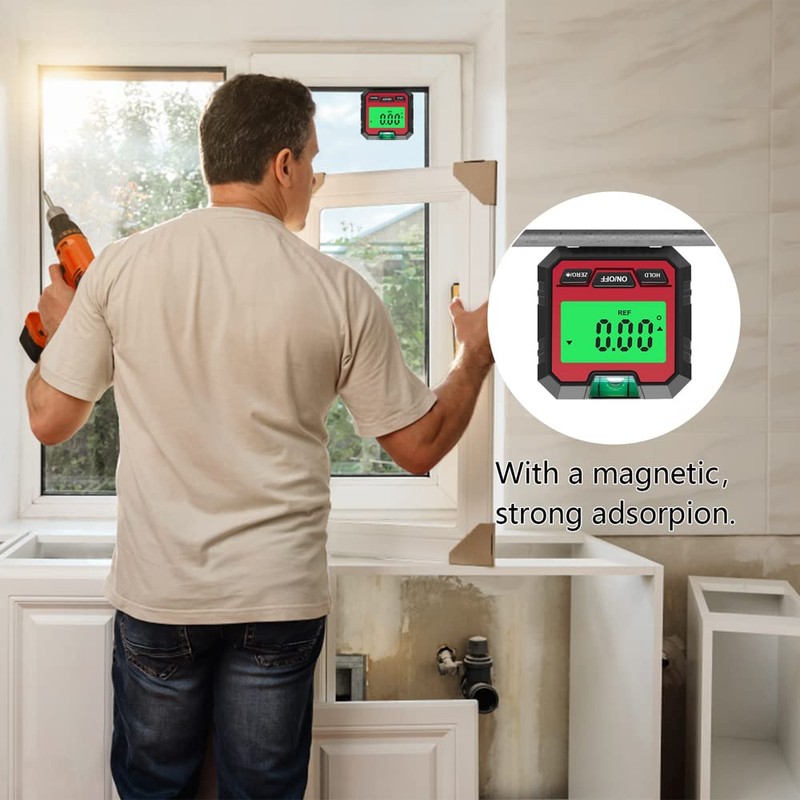 Angle Meter, Magnetic Digital Angle Meter, Absolute and Relative Measurement,