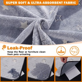 LOOBANI Washable Pee Pads for Dogs, Fast Absorption Reusable Puppy Pads, Waterproof Whelping Mats, Non Slip Training Pet Playpen Mat for Floor, Dog Crate, Grey, 2 Pack 48 x 48 in