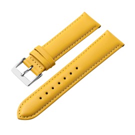 MARCHEL Smooth Leather LLB Leather Bracelet Genuine Leather Watch Strap Cowhide Fine Leather (22 mm, Yellow), yellow, Classic
