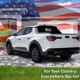 BOGAR TECH DESIGNS Precut Rear Middle Window American Flag Vinyl Decal Sticker Compatible with Hyundai Santa Cruz 2022-2026, Thin Blue Line