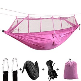 Sirius Survival Portable Camping Hammock with Mosquito Net - 7 Colors (Pink)
