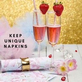 Keep Unique 20-ct 13x13 Roses Paper Decoupage Napkins, 3-Ply Serviette Tissue Luncheon Floral Napkin for Art, Dinner, and Party, Disposable Napkins (Daisy, Pack of 2)