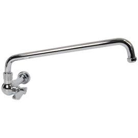 AA Faucet Single Wall Mount Commercial Manual Wok Range Faucet with 14" Swing Spout, Brass Construction Chrome Polished for Restaurant Kitchen NSF Approved