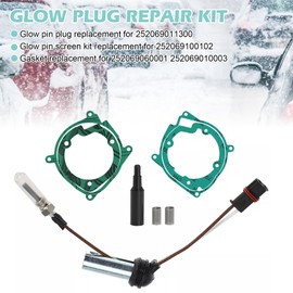 Diesel Heater Glow Plug Repair Kit, 12V Diesel Parking Heaters with Removal Fitting Tool for Eberspaecher Airtronic D2 2kw D4 4kw Ceramic Glow Plug Air Repair Parts 252069011300 252069100102