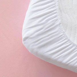 Next To Me Crib Sheets 83x50cm, 2 Pack of 100% Jersey Knit Cotton Crib Sheets Fitted, Compatible with Chicco Next to Me Crib & Tutti Bambini CoZee Co-sleeper, White & Pink