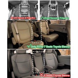 2021-2025 Sienna Floor Mats 7-Seat Compatible with Toyota Sienna (without Vacuum & Fridge Box) - Custom Fit TPE 3 Row Floor Liners - All Weather Floor Mats for Toyota Sienna Accessories 2021-2024 2025