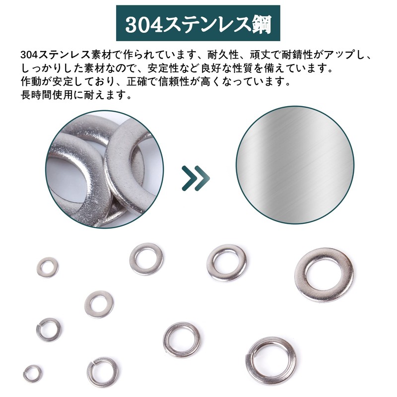 JUNYON M3-M8 Spring Washer + Flat Washer Set Washer Combination