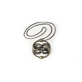 Neverending Story 1 & 2 Auryn Pendant, Medallion, Necklace Prop Replica (Small, Antique Brass)