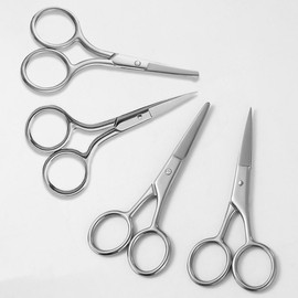 Nose Hair Scissor Set, Fine Hair Trimming, Beauty and Eyebrow Scissors Stainless Steel Round Safety Scissors 5ea