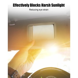 AUGREX A Pair of Sun Visor Beige Left & Right Fit for Lexus GX460 2010-2023 Toyota Land Cruiser Prado KDJ155/KDJ150 2009-2023, Replace 74320-0G030-A0 74310-0G030-A0