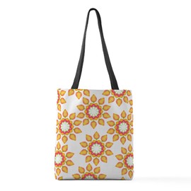 CafePress Scattered Orange Flowers Medium Tote Bag Polyester Tote Bag 16"x16"