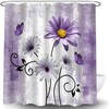 UPUMKSK Purple Daisy Shower Curtain Floral Butterfly, 70" W x