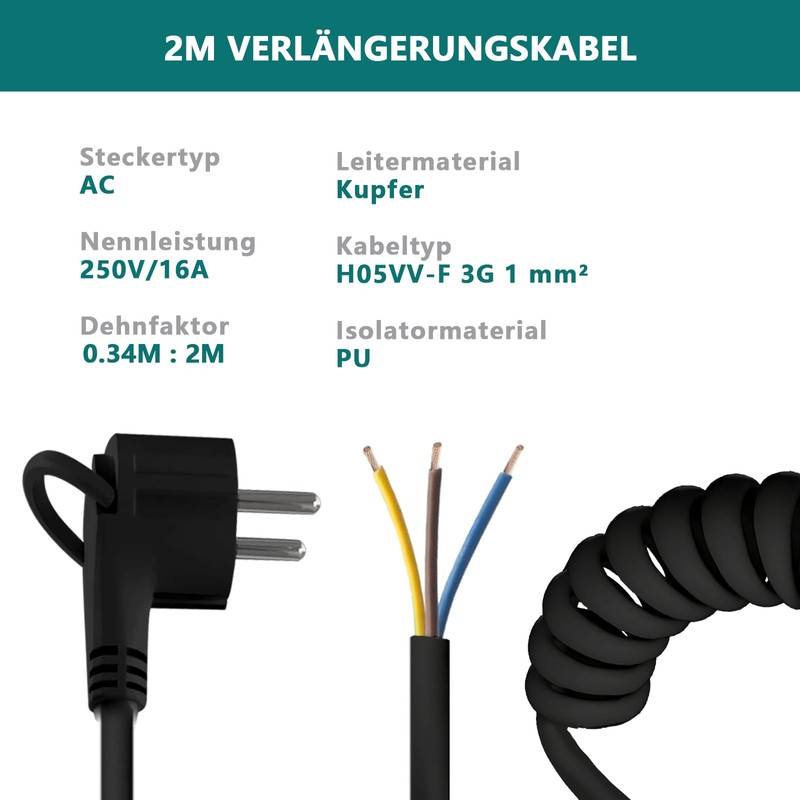 Protective Contact Extension Spiral Extension 0.76 m