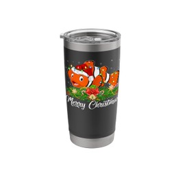 Xmas Lighting Decor Santa Hat Clown Fish Christmas Stainless Steel Insulated Tumbler