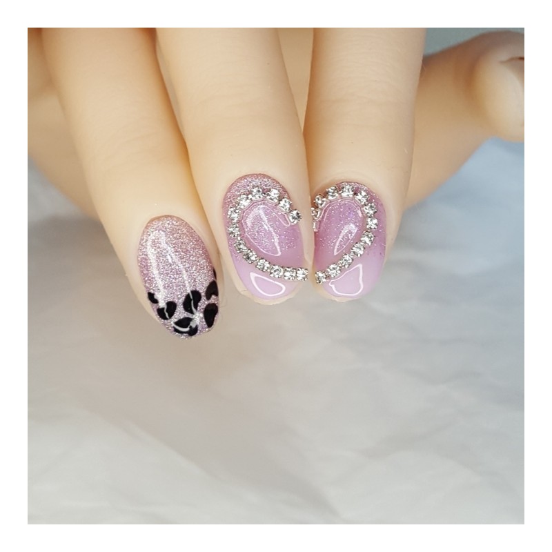 Leopard love Leopard heart - short oval / Leopard love