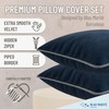 Blau Marité Decorative Velvet Throw Pillow Covers with Trim. Soft