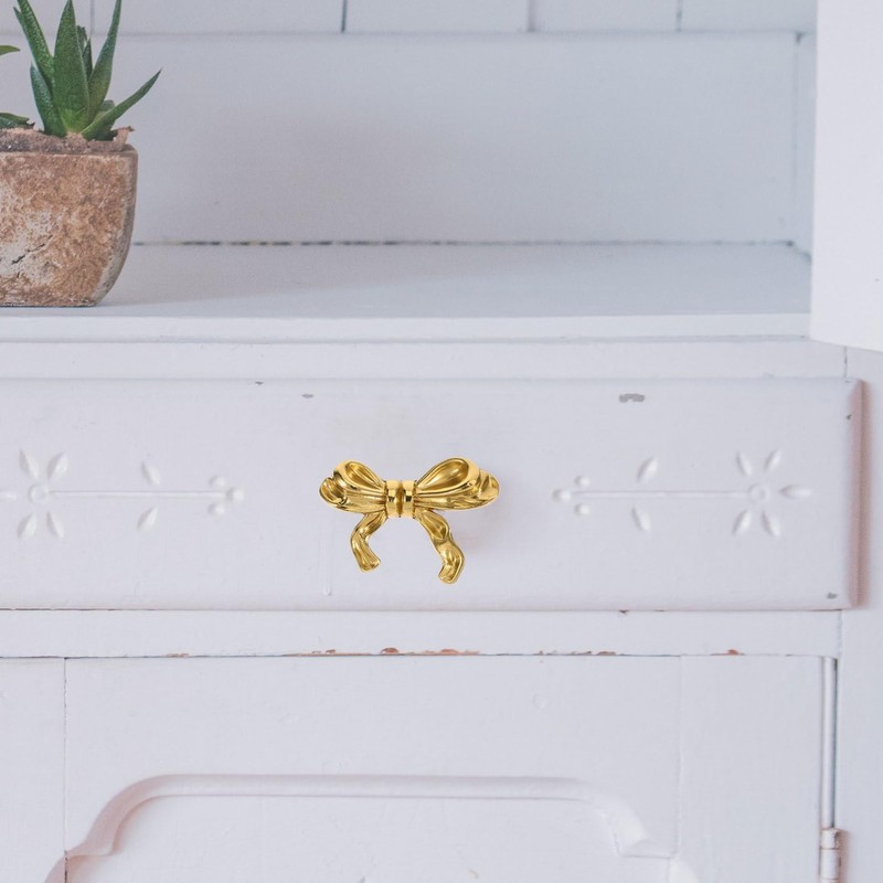 NUOBESTY Cabinet Handle, 1Pc Dresser Pulls Bowknot Cabinet Knobs Bow