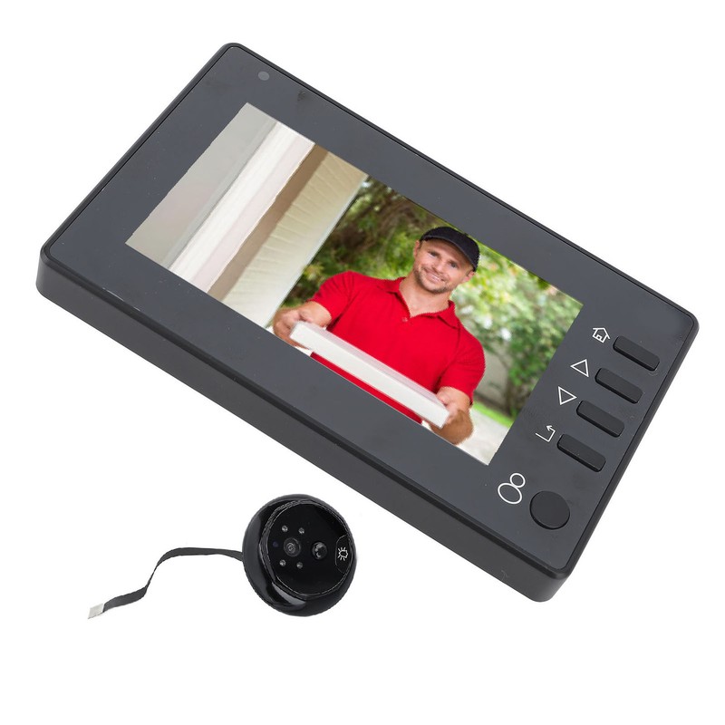 720P Peephole Viewer Door Camera 4.3 Inch Screen 145 Wide