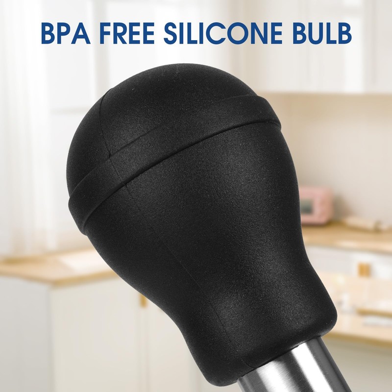 Turkey Baster with Silicone Suction Bulb, Stainless Steel Food Grade