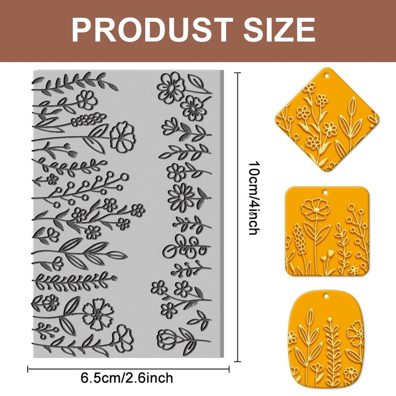 CHGCRAFT Flower Clay Texture Mat Clay Plant Modeling Pattern Pad