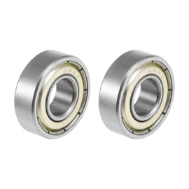 sourcing map 698ZZ Deep Groove Ball Bearings Z2 8mm X 19mm X 6mm Double Shielded Carbon Steel 2pcs