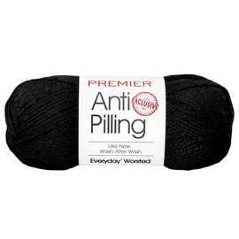 Premier Yarns Anti-Pilling Everyday Worsted Yarn, Soft Acrylic, Ideal for Crocheting and Knitting, Machine Washable, 180 Yards, Black