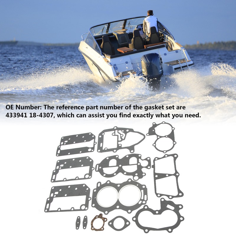 Powerhead Gasket Set 433941 Stable Performance for Johnson Evinrude 25hp