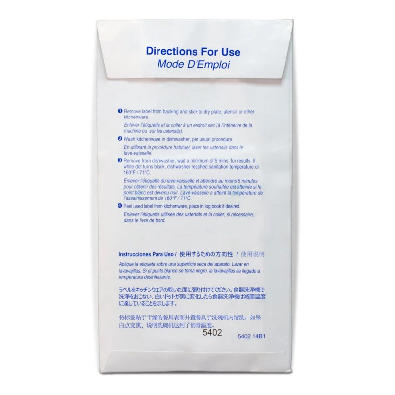 DeltaTrak 54126 TempDot High Temperature Dishwasher Thermal Labels, pack of