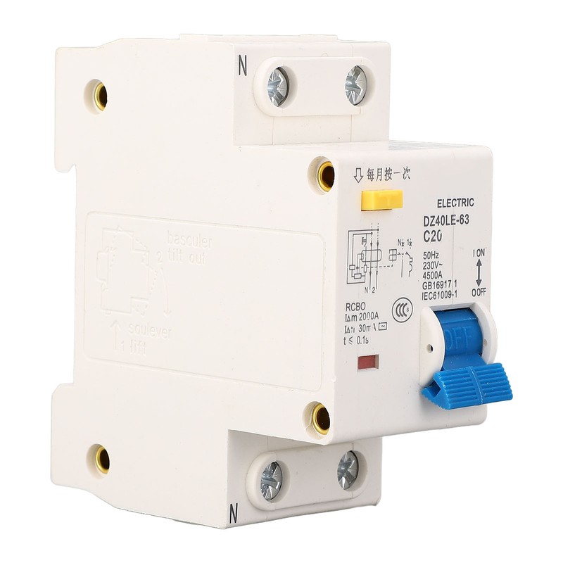 DZ40LE 63 Leakage Circuit Breaker PC Flame Retardant Rail Mounting