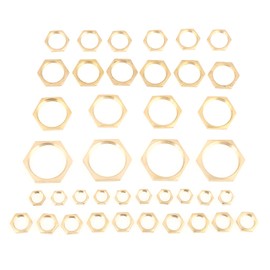 Hex Nuts 40 Pieces G1/8 Lock Nuts G1/4 G3/8 G1/2 G3/4 G1 Pipe Lock Nut Thread Pipe Fitting Brass Thin Nut