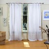 Indian Selections White with Gold Tie Top Sheer Sari Curtain/Drape/Panel