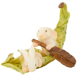 Parte Superior Collection - Estatua de jardín y terrario de Hadas en Miniatura, Conejos y Hojas de Remo
