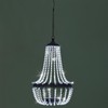 Hanging Solar Lantern Outdoor, 28” Modern Clear Crystal Acrylic Chandelier