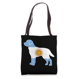 Silhouette Flag of Argentina Labrador Retriever Tote Bag