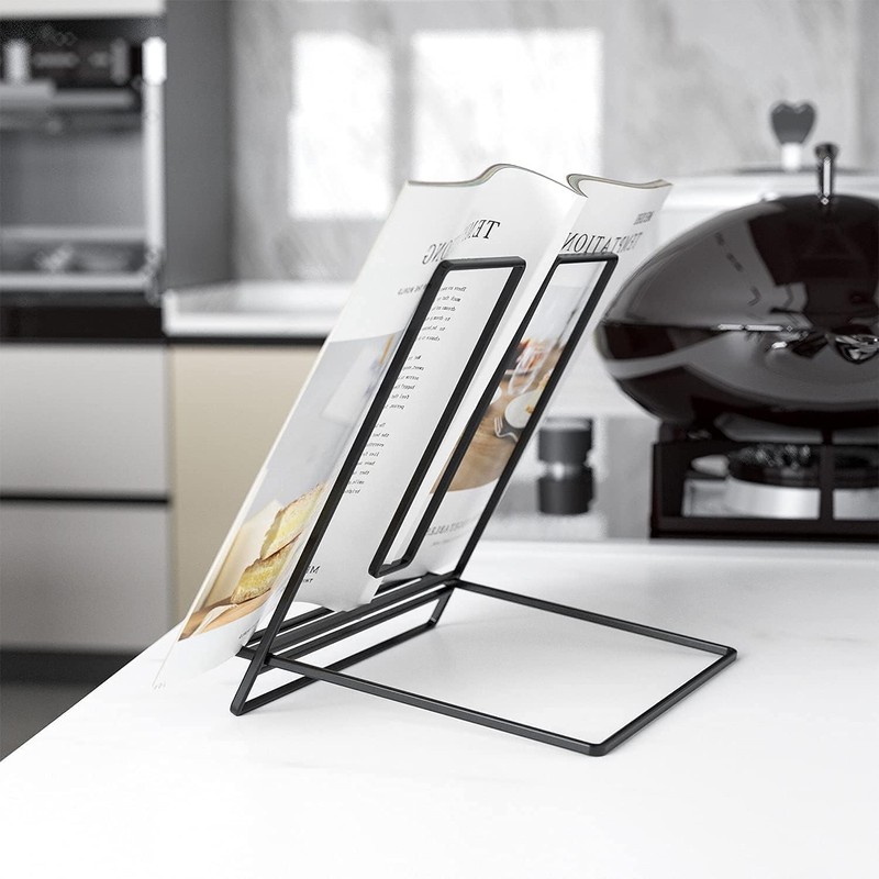 NOAEOU Cookbook Stand Holder for Kitchen Counter, Recipe Book Stand