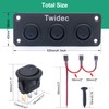 Twidec/3 Gang Rocker Toggle Switch Panel with 12V DC Round