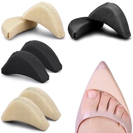 JEYORZY 4 Pairs of High Heel Cushion Pads, Shoe Filler, Shoe Pads, Adjustable Toe Filler, Front Insoles, Shoe Filler for Too Large Shoes, Heel Grip Insert, for Women with High Heel